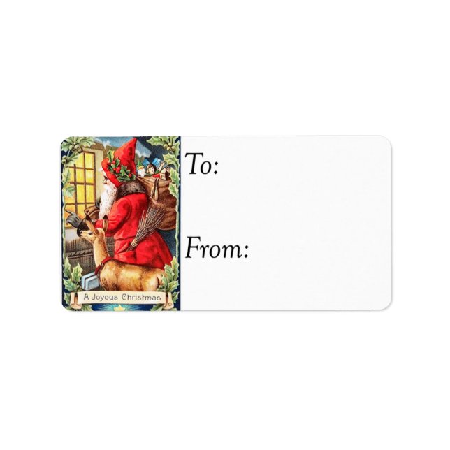 Vintage A Joyous Christmas Gift Tag (Front)