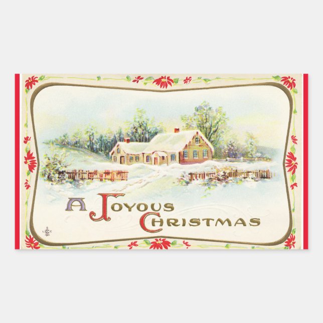 Vintage A Joyous Christmas Sticker (Front)
