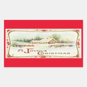 Vintage A Joyous Christmas Sticker