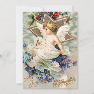 Vintage A Joyous Christmastide (1908) Painting Holiday Card