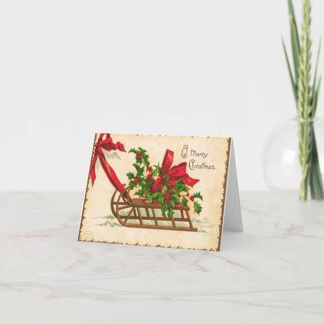 Vintage A Merry Christmas Card (Front)