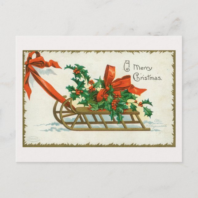 Vintage A Merry Christmas Card (Front)