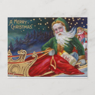 VINTAGE A MERRY CHRISTMAS DESIGN HOLIDAY POSTCARD