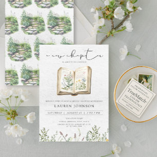 Vintage A New Chapter Wildflowers Bridal Shower  Invitation