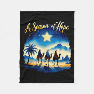 Vintage A Season Of Hope Christmas Jesus Faith 3 K Fleece Blanket
