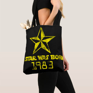 Vintage A Star Was Born 1983 Yellow Star Tote Bag