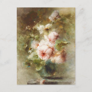 Vintage A vase with Roses Margaretha Roosenboom Postcard