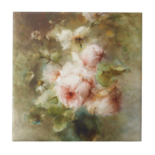 Vintage A vase with Roses  Margaretha Roosenboom Tile