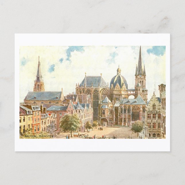 Vintage Aachen Cathedral Postcard (Front)