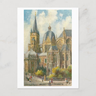 Vintage Aachen Germany Cathedral Postcard