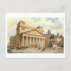 Vintage Aachen Germany Theater Postcard