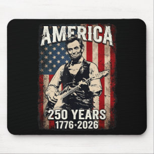 Vintage Abe Lincoln 16th President Playing Guitar Mouse Mat