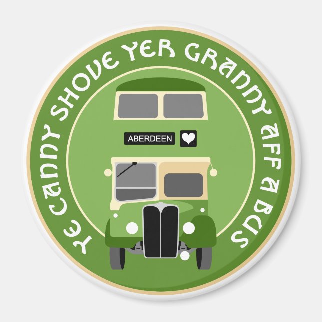 Vintage Aberdeen Double-decker bus Magnet (Front)