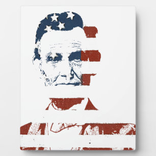 Vintage abraham lincoln american flag plaque