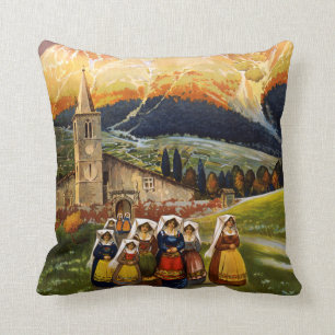Vintage Abruzzo Italy Travel Cushion