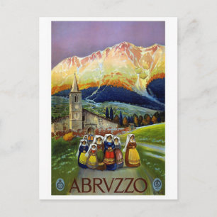 "Vintage Abruzzo Travel Poster" Postcard