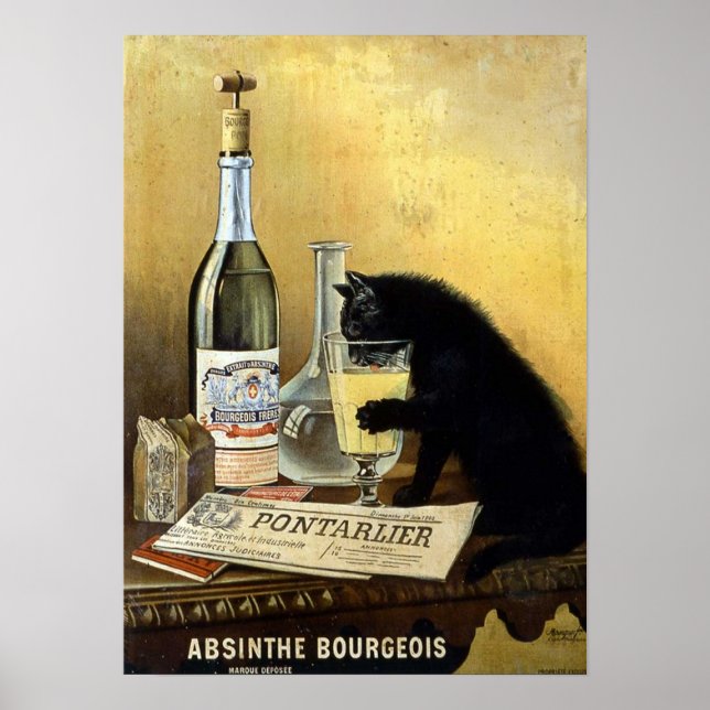 Vintage Absinthe Bourgeois Advertisement Poster (Front)