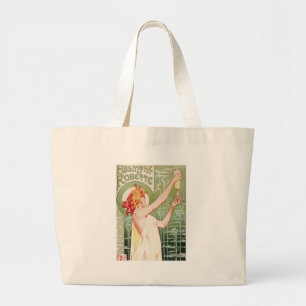 Vintage Absinthe Robette Ad Art Nouveau Large Tote Bag