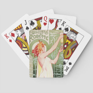 Vintage Absinthe Robette Ad Art Nouveau Playing Cards