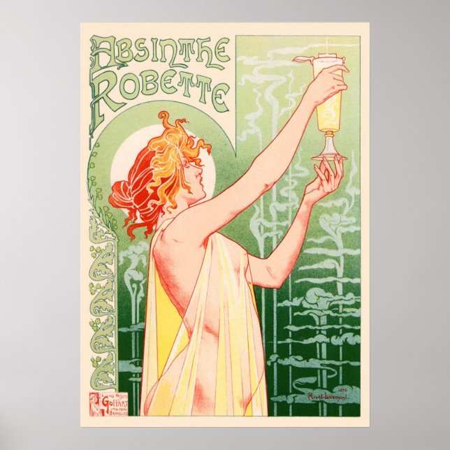 Vintage Absinthe Robette by Alphonse Mucha Poster (Front)
