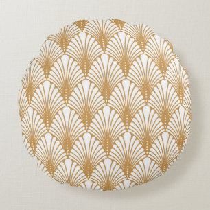 vintage abstract arabesque seamless pattern. Geome Round Cushion