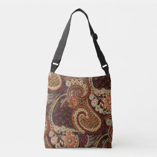 Vintage Abstract Art Colourful Paisley Pattern Crossbody Bag