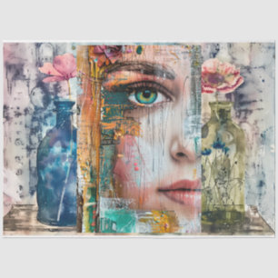 Vintage Abstract Art Decoupage Tissue Paper