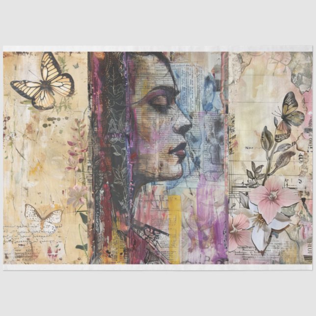 Vintage Abstract Art Decoupage Tissue Paper (Front)