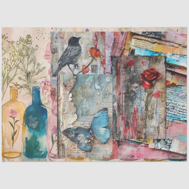 Vintage Abstract Art Decoupage Tissue Paper (Front)