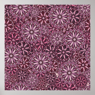 Vintage abstract background. Mandala style. seamle Poster