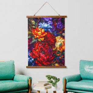 Vintage Abstract Blossom Floral Hanging Tapestry