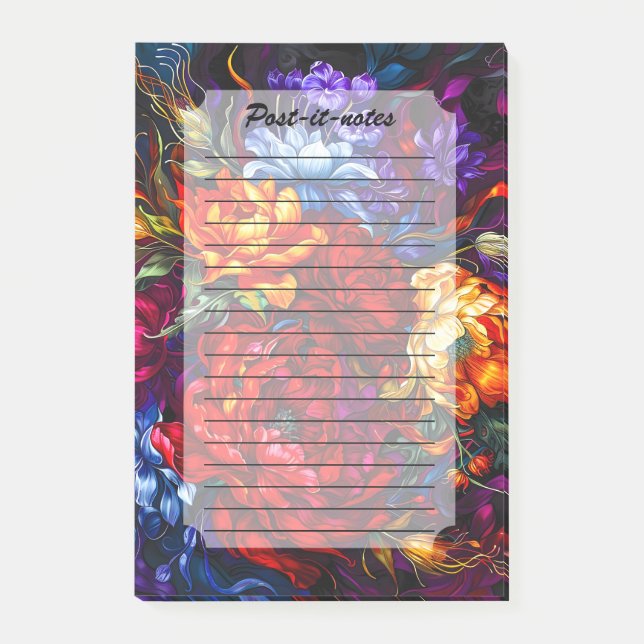 Vintage Abstract Blossom Floral Post-it Notes (Front)