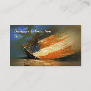 Vintage Abstract Burning Flag Business Card