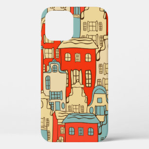 vintage abstract city seamless pattern. iPhone 12 case