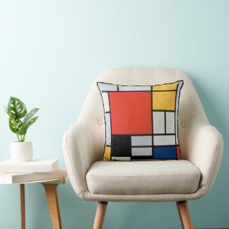 Vintage Abstract Composition by Piet Mondrian Cushion