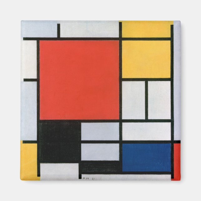 Vintage Abstract Composition by Piet Mondrian Magnet (Front)