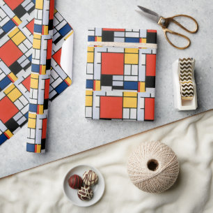 Vintage Abstract Composition by Piet Mondrian Wrapping Paper