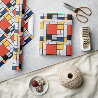 Vintage Abstract Composition by Piet Mondrian Wrapping Paper