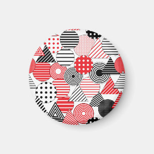 Vintage Abstract: Dots & Stripes Magnet