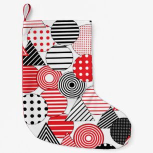 Vintage Abstract: Dots & Stripes Small Christmas Stocking