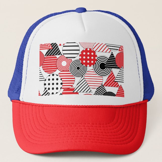 Vintage Abstract: Dots & Stripes Trucker Hat (Front)