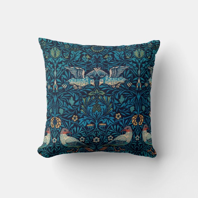 Vintage Abstract Floral Botanical & Bird Pattern   Cushion (Front)