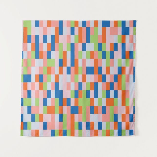 vintage Abstract geometric background, rectangle,  Tapestry (Front)