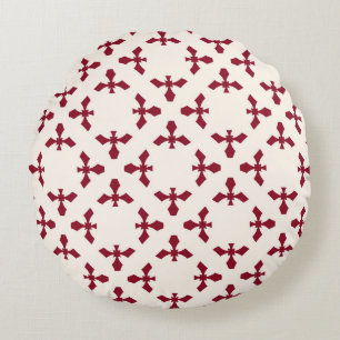 Vintage abstract geometric floral pattern. Seamles Round Cushion