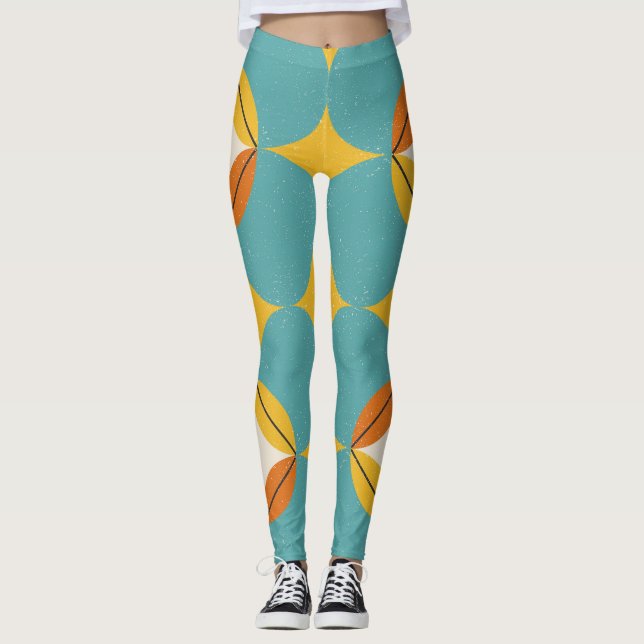 Vintage Abstract, Geometric Scandinavian Pattern. Leggings (Front)