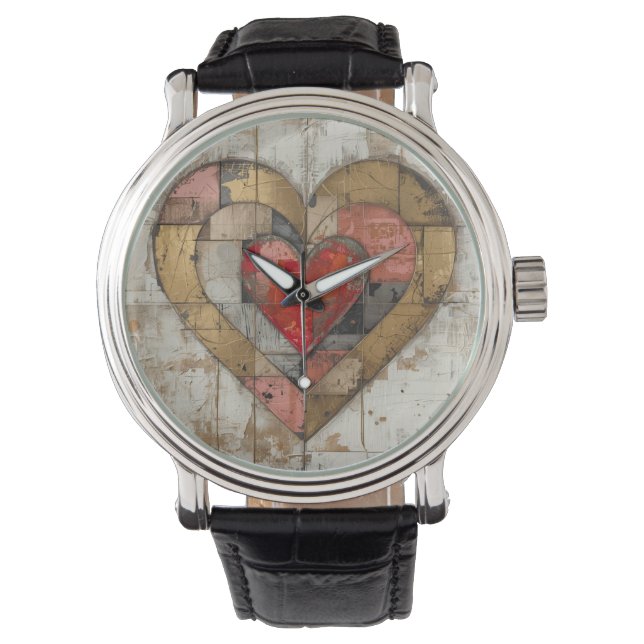 Vintage Abstract Hearts - eWatch Watch (Front)