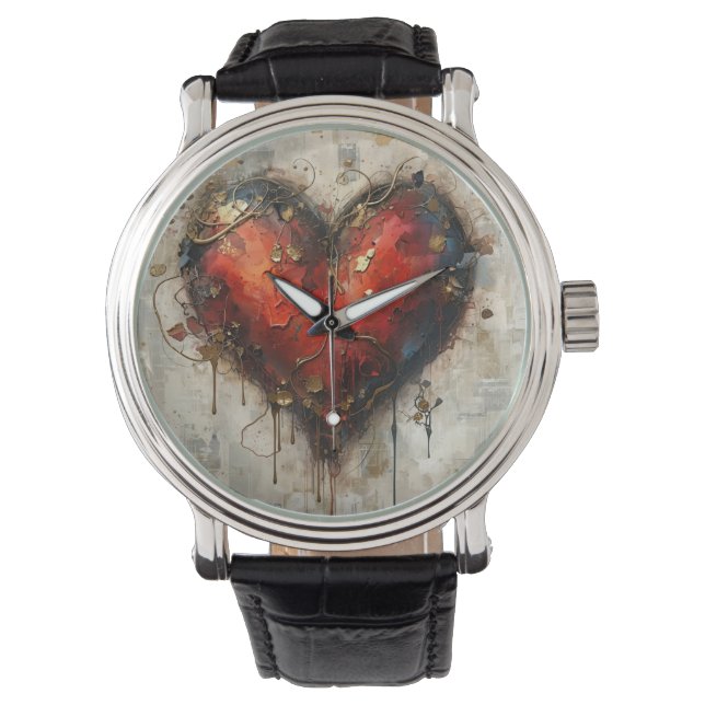 Vintage Abstract Hearts - eWatch Watch (Front)
