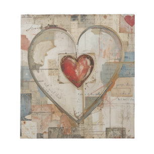 Vintage Abstract Hearts - Note Pad