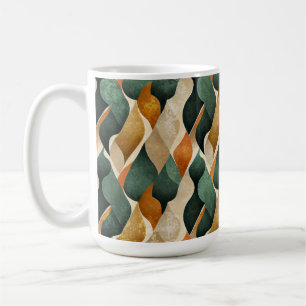 Vintage Abstract Leaf Retro Kitchen Earth Tone Coffee Mug