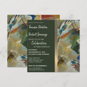 Vintage Abstract Painting Wedding Invitation